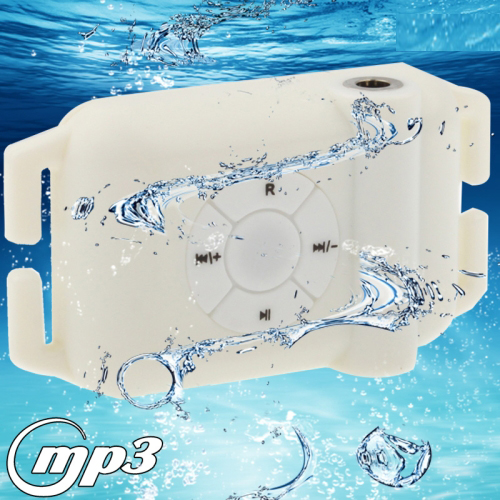 8GB Waterproof Swimmer USB MP3 Player with Earphone and FM Radio Function (FS-3), White